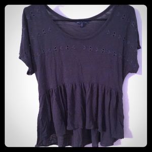 Asymmetrical cap sleeve top